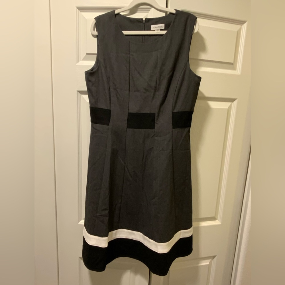 Calvin Klein Gray and Black Dress